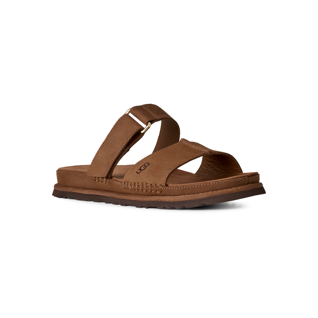 UGG Women's GoldenGaze Slide in Dark Chestnut