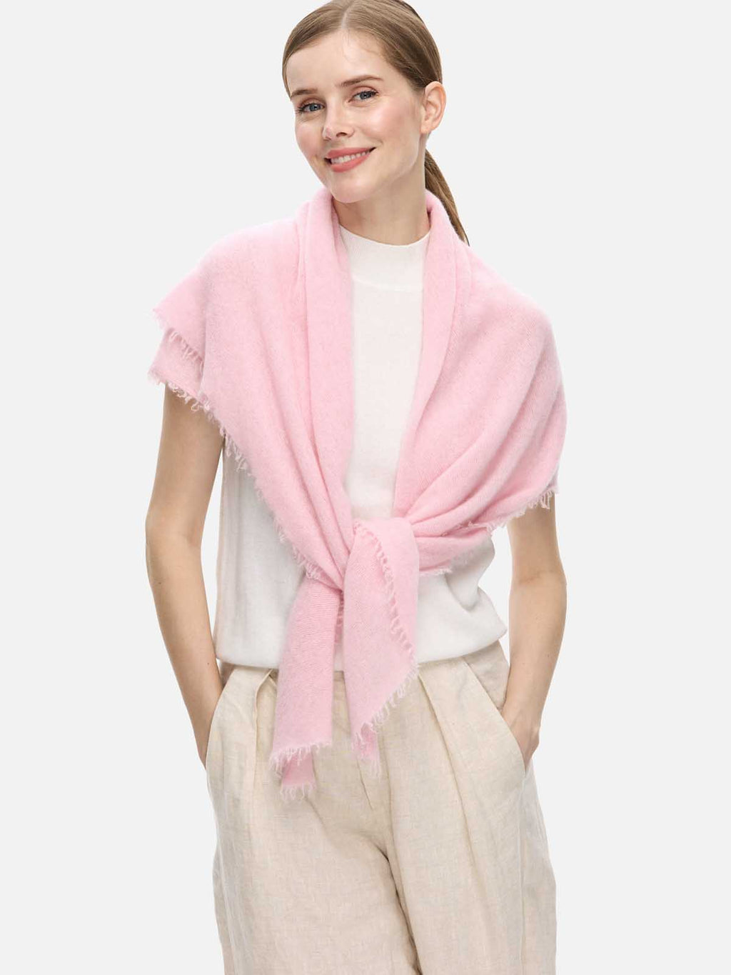 Pink CloudPuff Cashmere Scarf