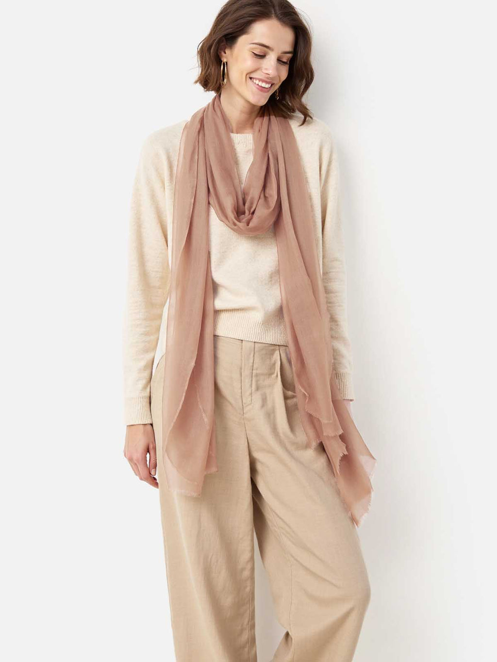 Featherlight Mocha Cashmere Scarf