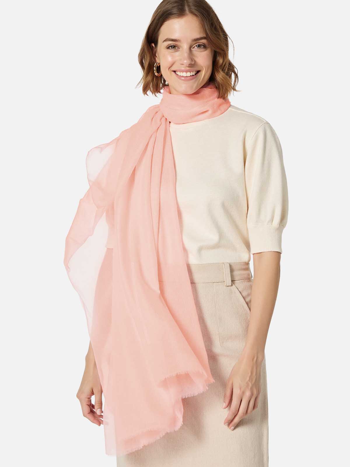 Featherlight Pink Cashmere Scarf