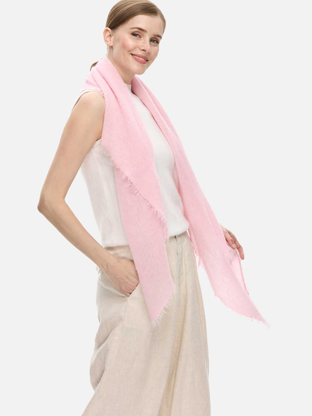 Pink CloudPuff Cashmere Scarf