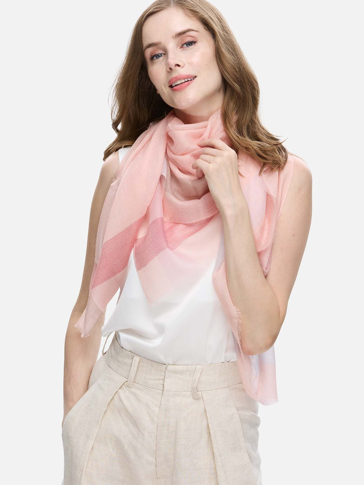 Square - Featherlight Rose Cashmere Scarf