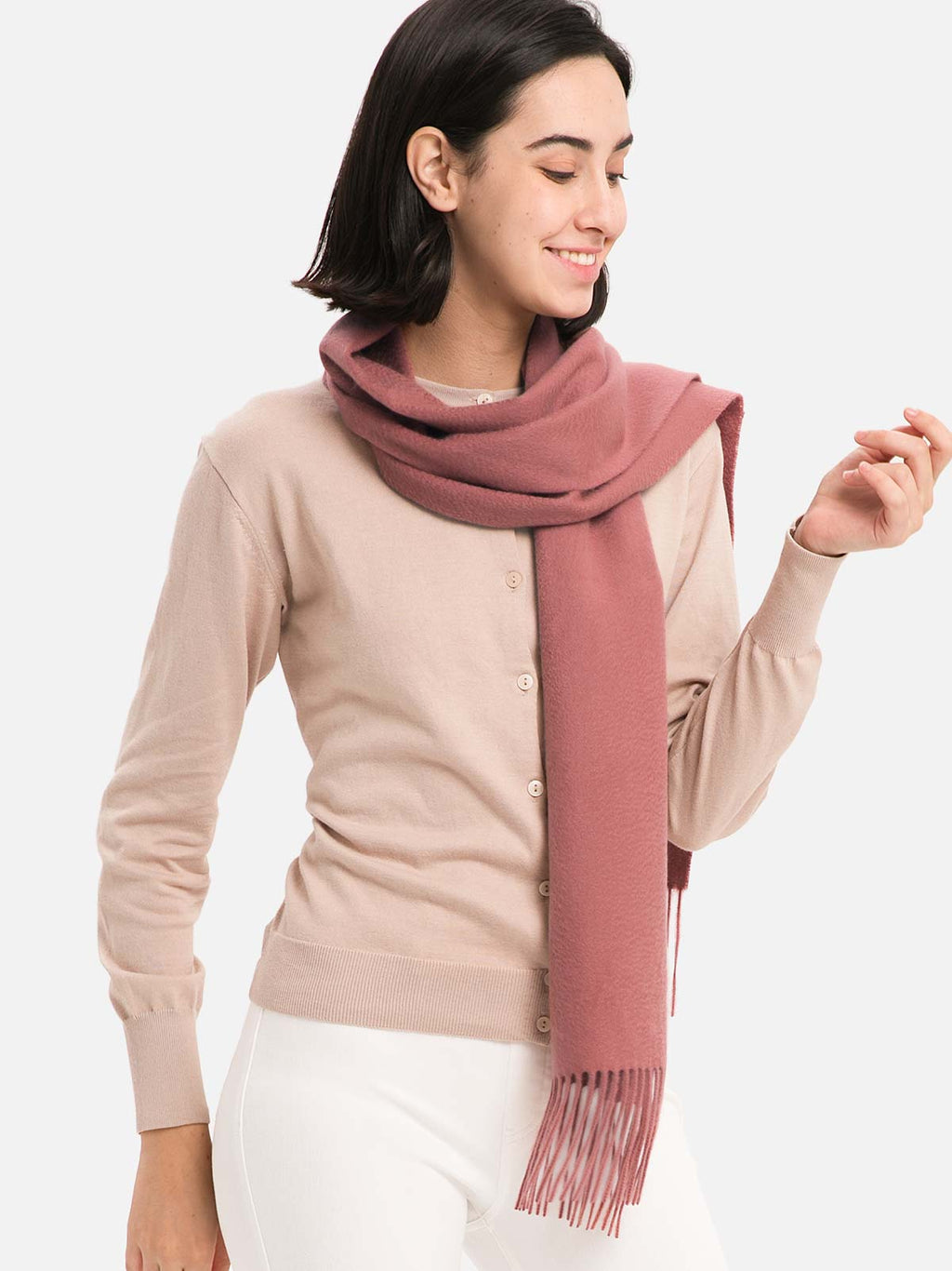 Dark Pink Cashmere Scarf