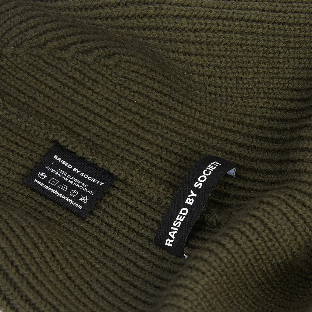 ARMY GREEN SHORT BEANIE
