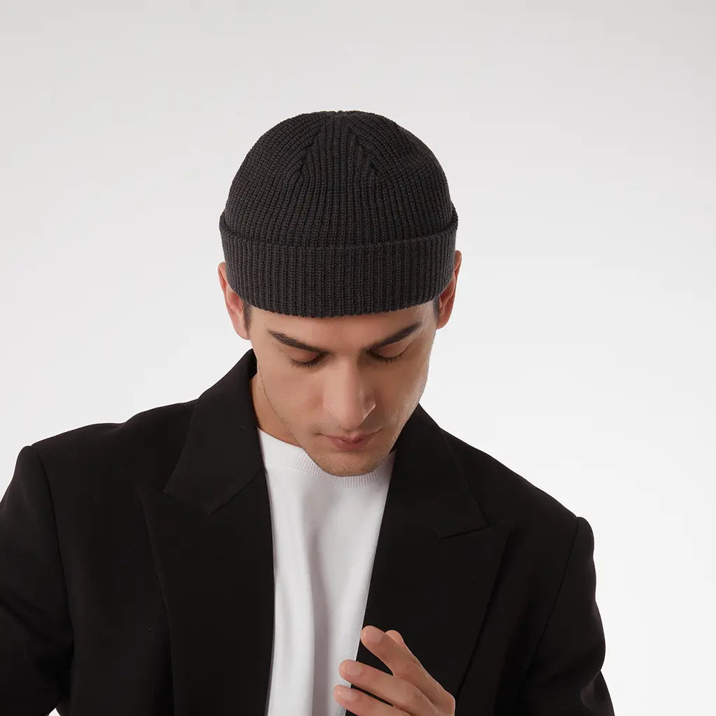 CHARCOAL FISHERMAN BEANIE
