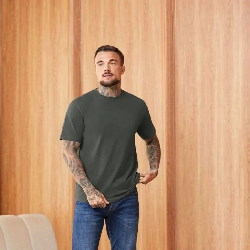 MILITARY GREEN LOOPWHEELED T-SHIRT 3-PACK