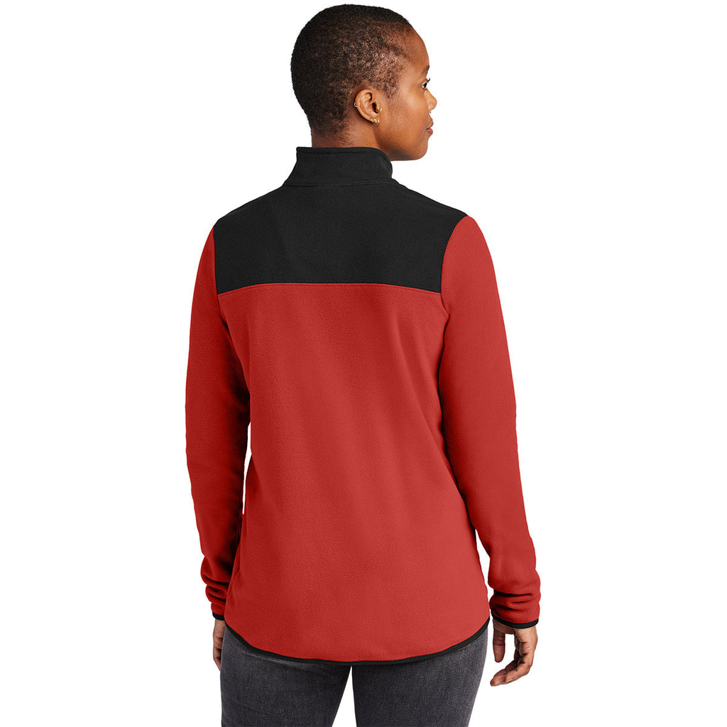 The North Face Women's Rage Red/ TNF Black Glacier 1/4-Zip Fleece