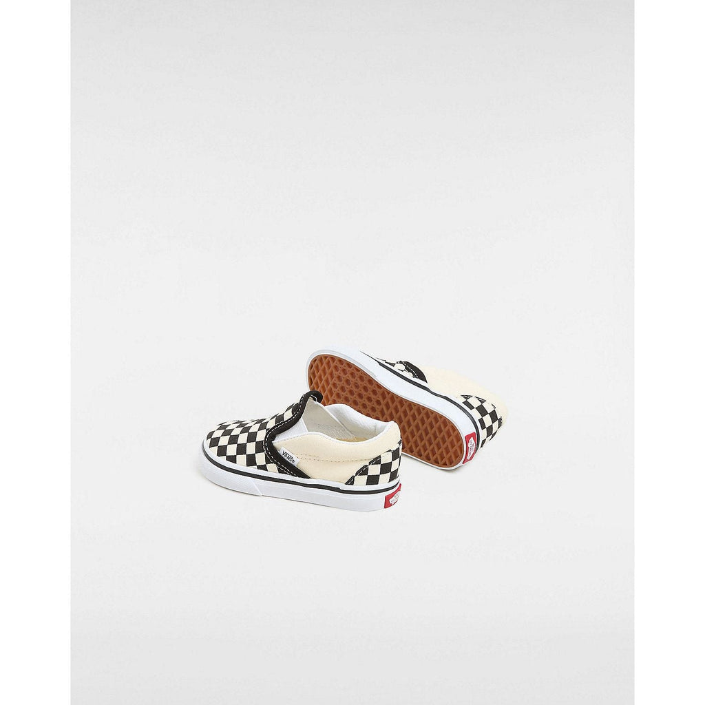 Vans Toddler Classic Slip-On Checkerboard Shoe in Black Off White