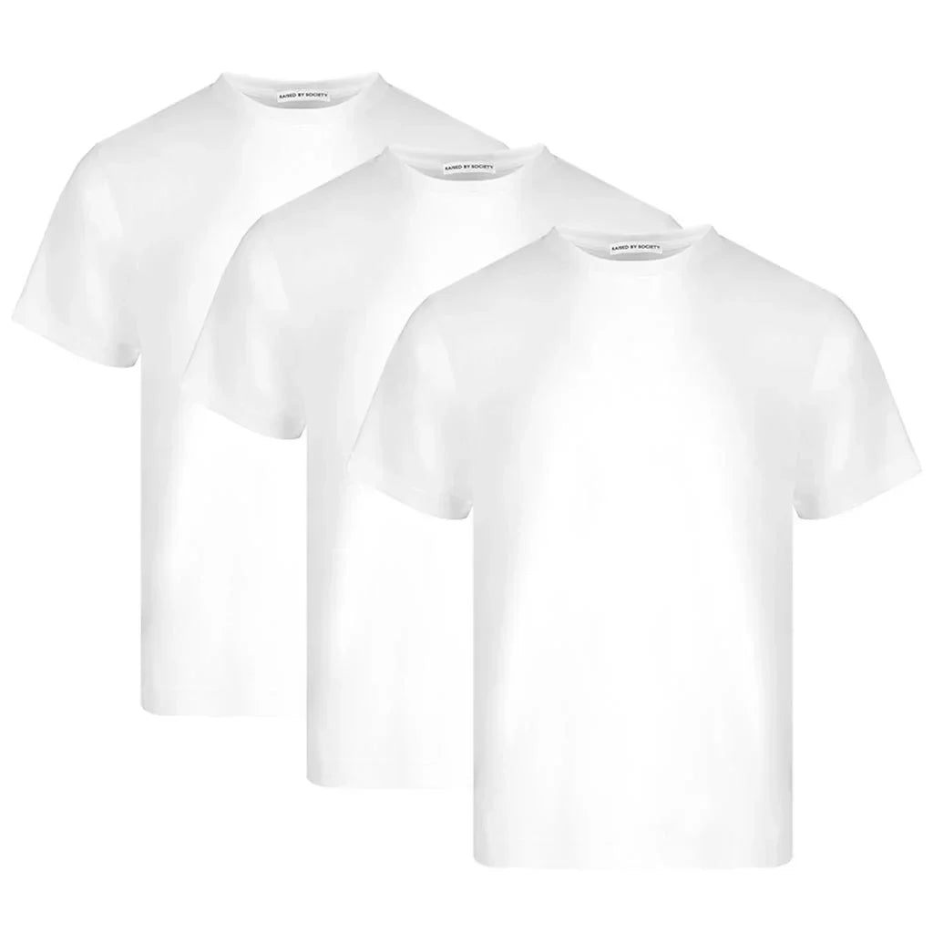 WHITE LOOPWHEELED T-SHIRT 3-PACK