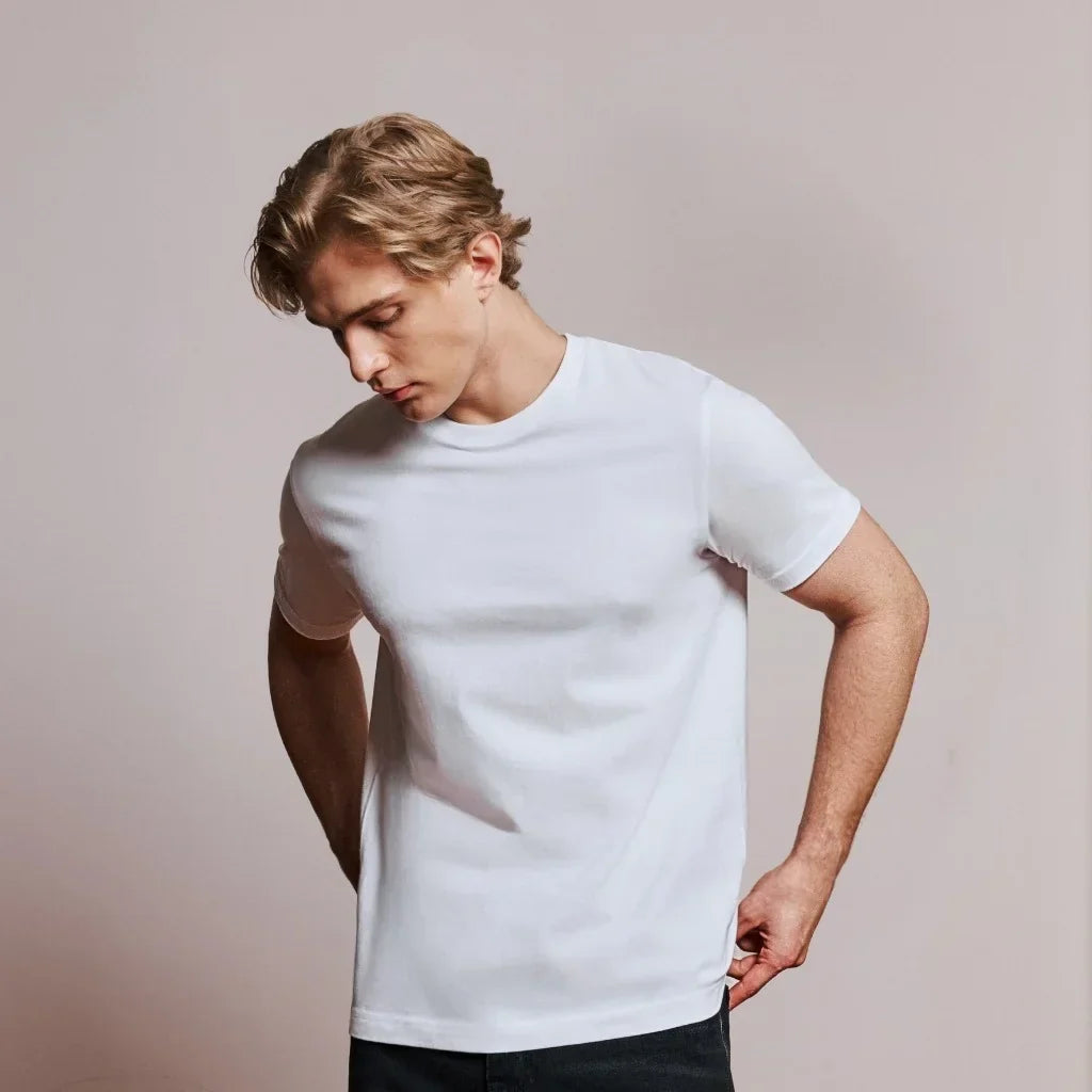 WHITE LOOPWHEELED T-SHIRT