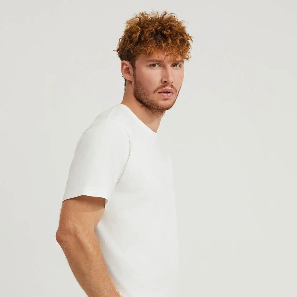WHITE LOOPWHEELED T-SHIRT 3-PACK