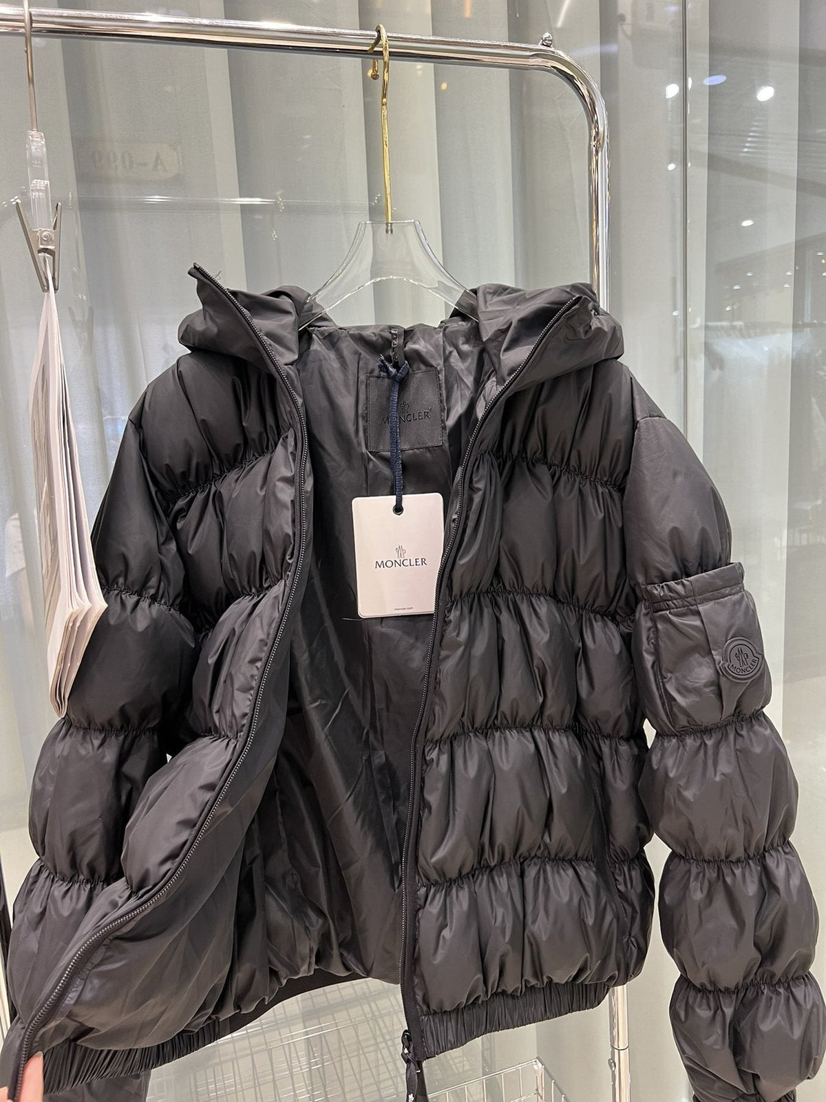 Moncler Women's Hooded Puffer Coat — hang_tag