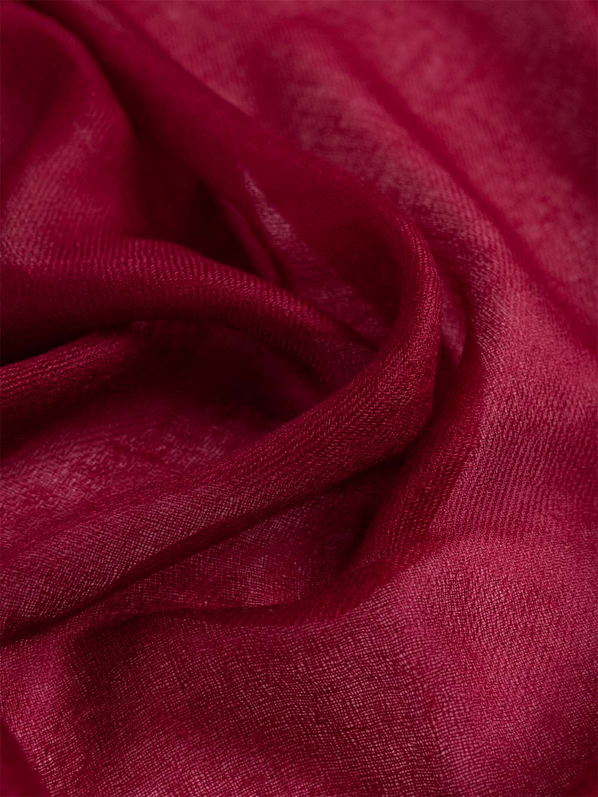 Square - Featherlight Solid Cashmere Scarf - Wine Red