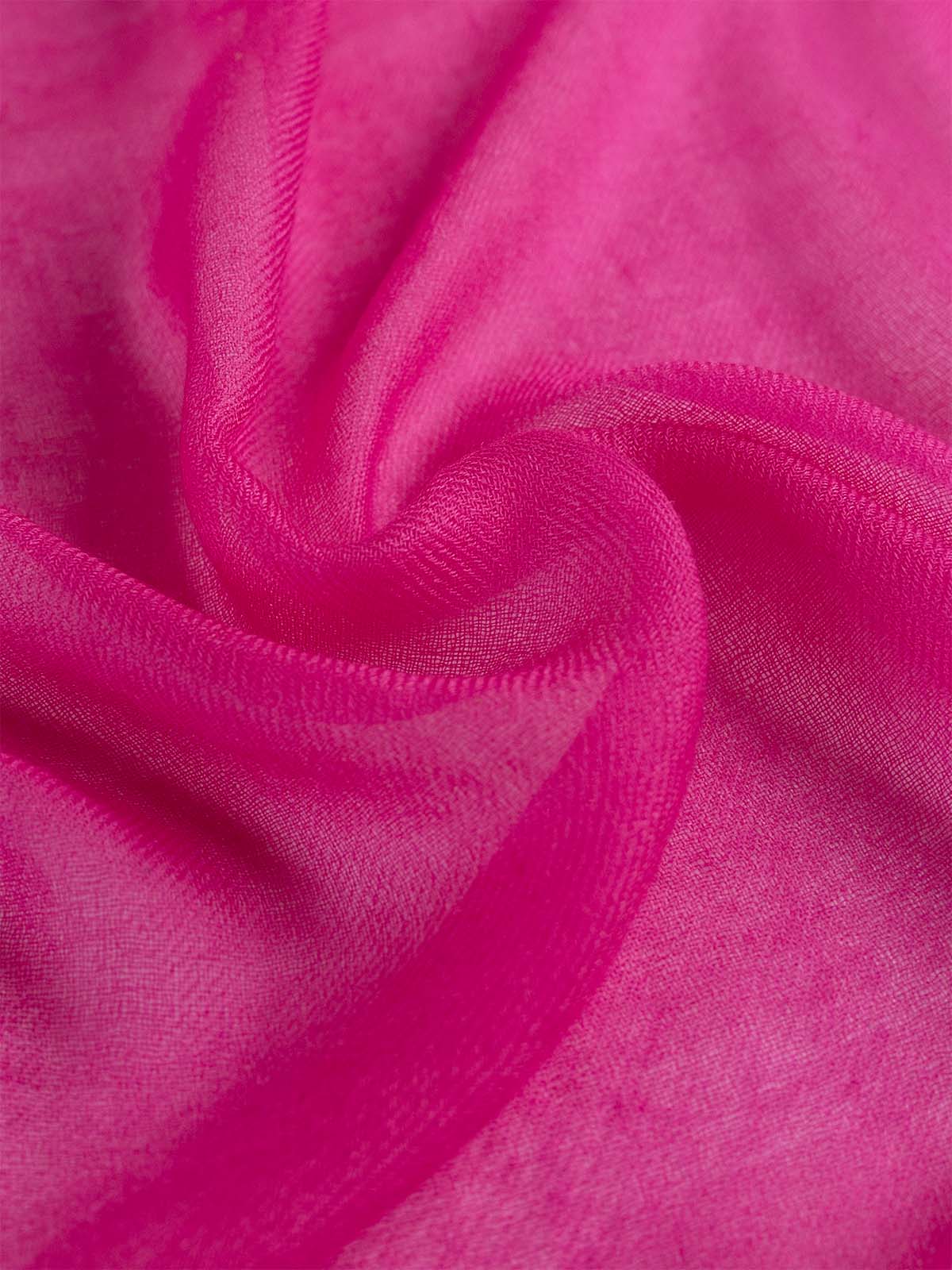 Square - Featherlight Solid Cashmere Scarf - Fuchsia