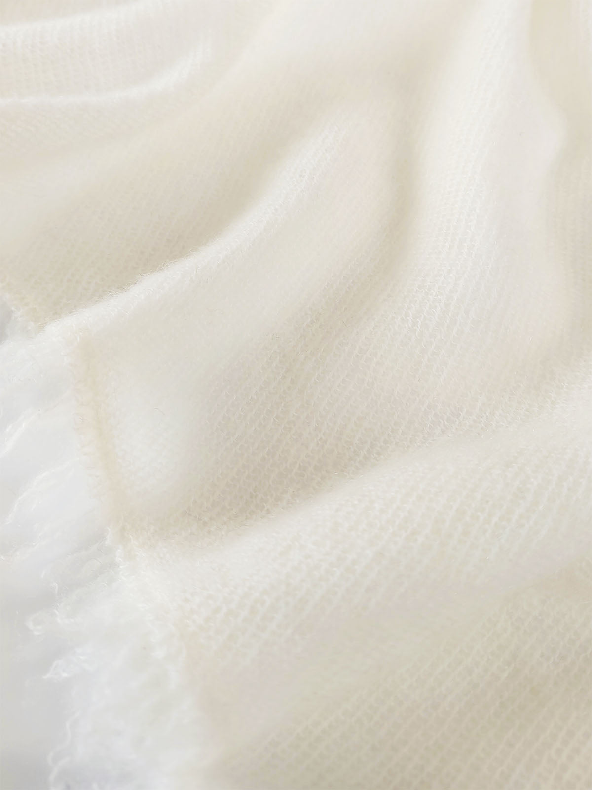 White CloudPuff Cashmere Scarf