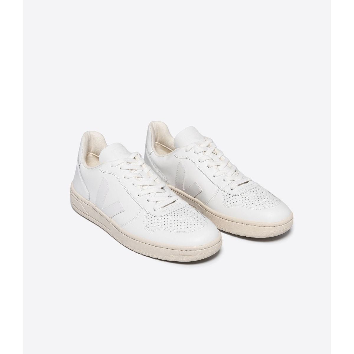Veja Women's V-10 Leather Sneaker in Extra White